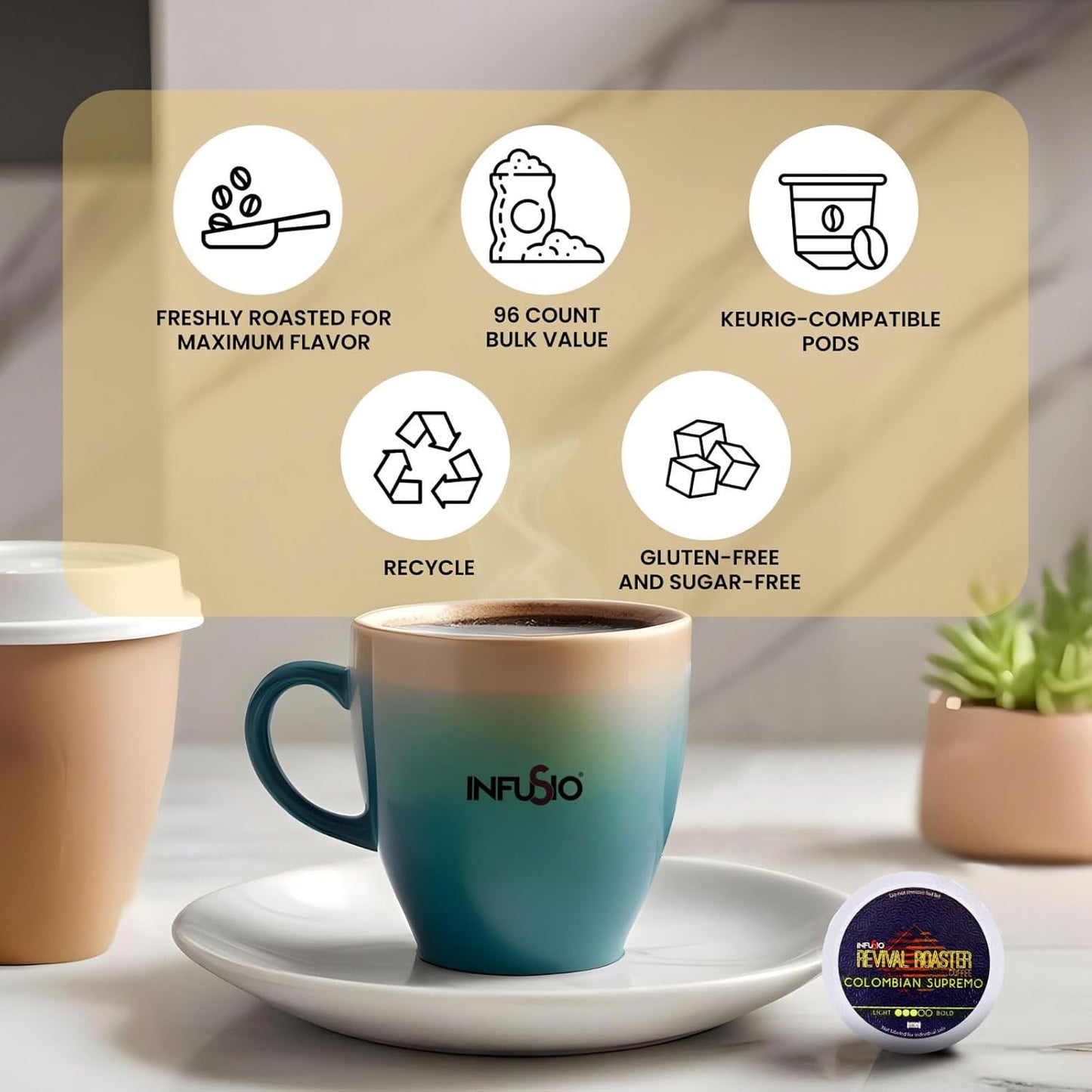 Revival Roaster Colombian Supremo K Cups 96 Count