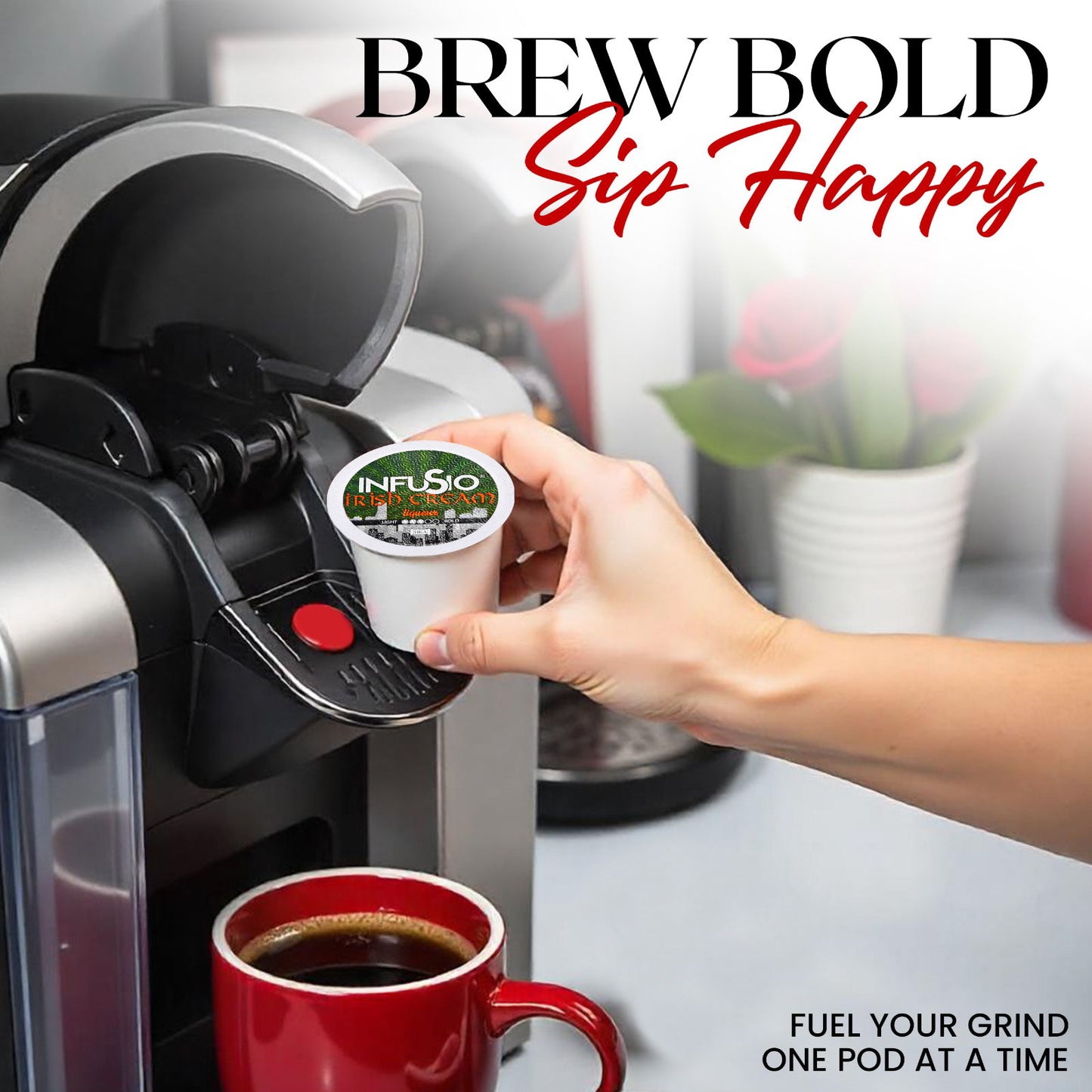 InfuSio Irish Cream K Cups 96 Count Flavored Cocktail-Inspired Coffee Pods