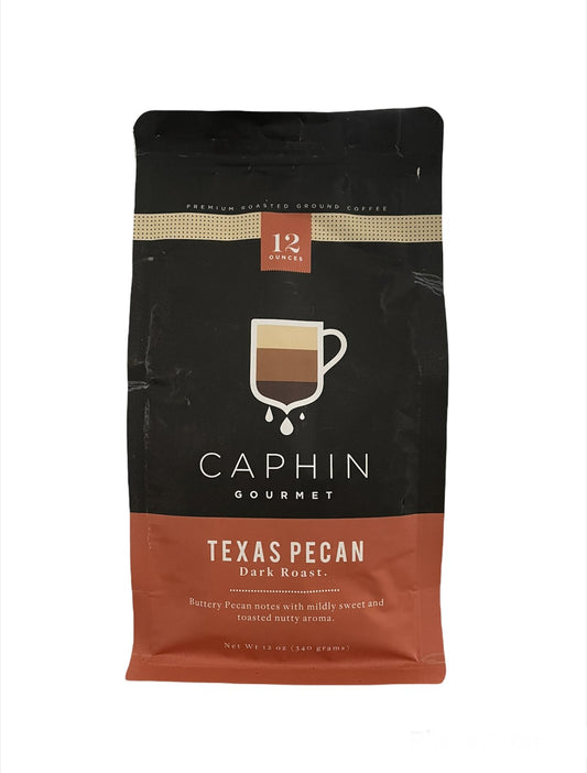 Texas Pecan Flavored Coffee - Ground Coffee - Caphin Gourmet - 12 oz
