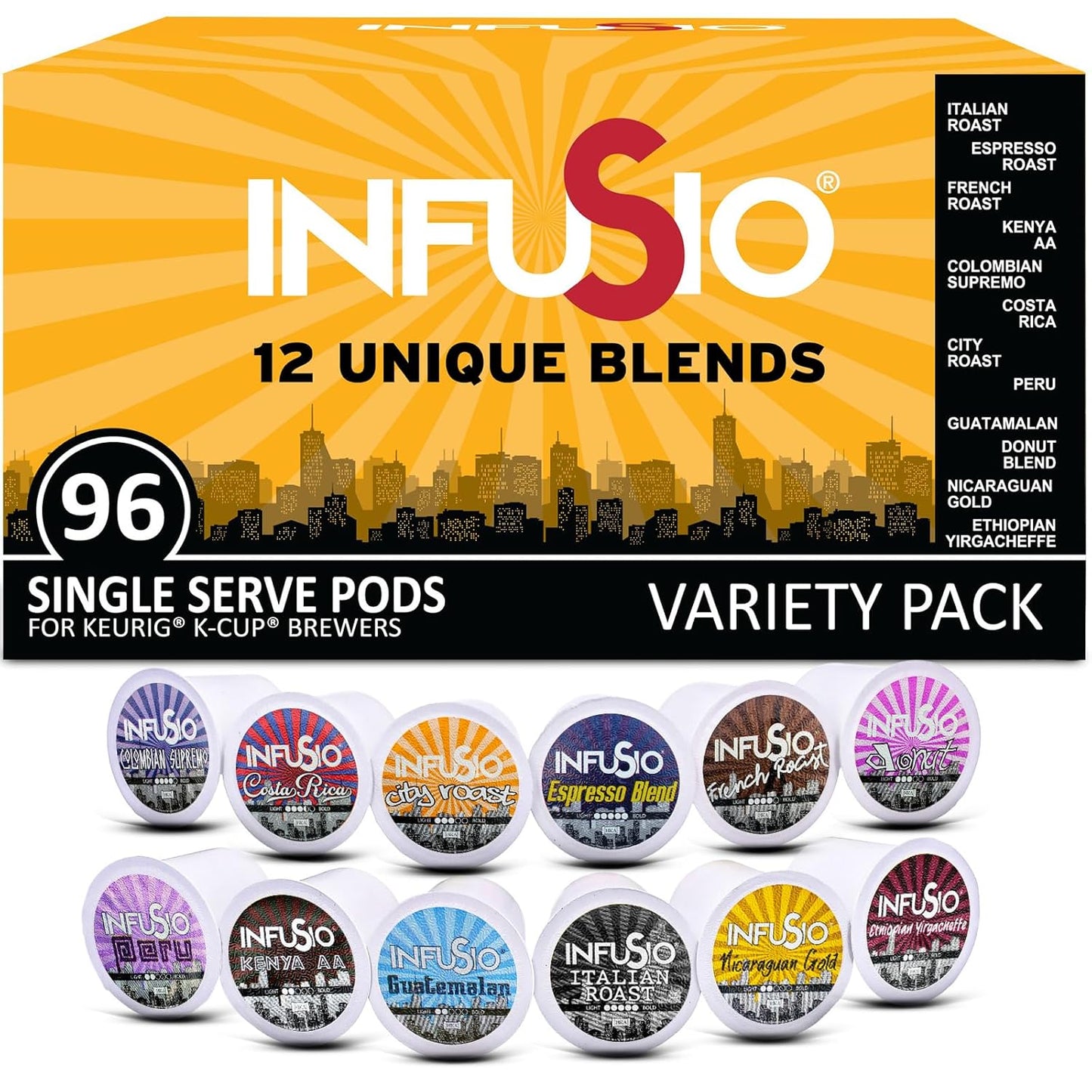 InfuSio Variety Pack (96 Count/12 Different Blends)