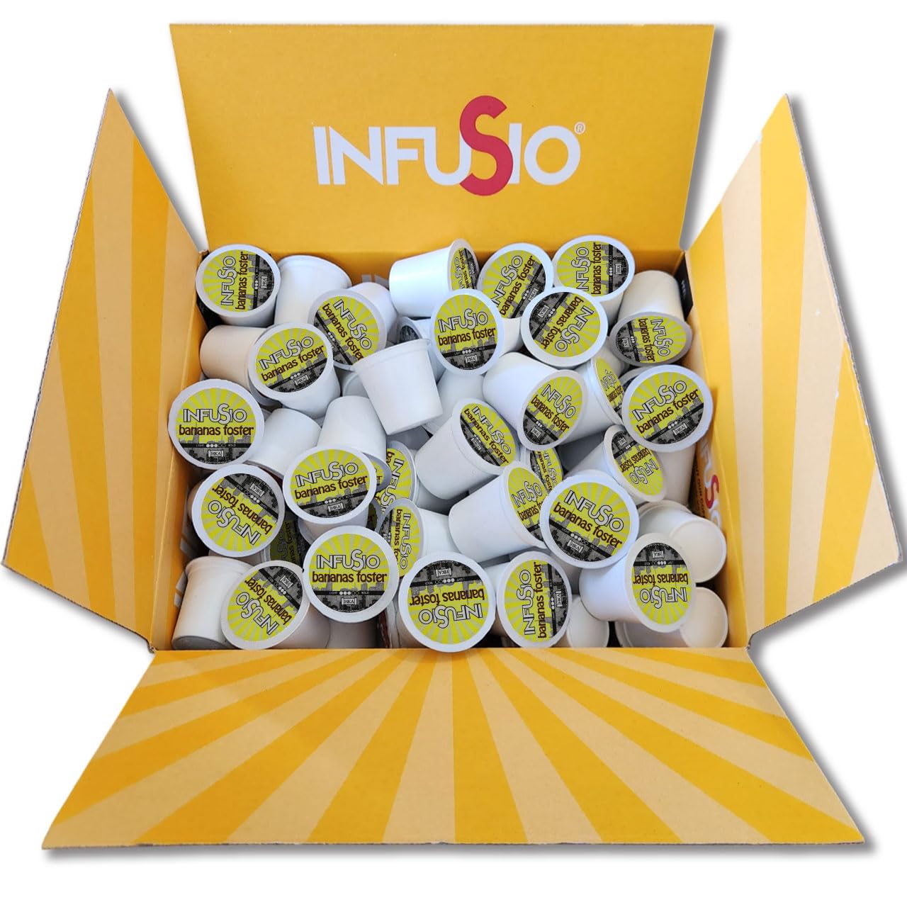 InfuSio Bananas Foster K Cups 96 Count Flavored Coffee Pods