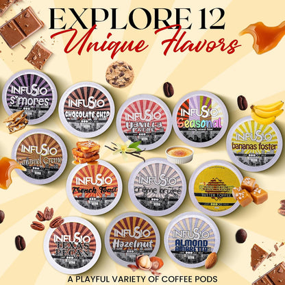 InfuSio Almond Amaretto K Cups 96 Count Flavored Coffee Pods