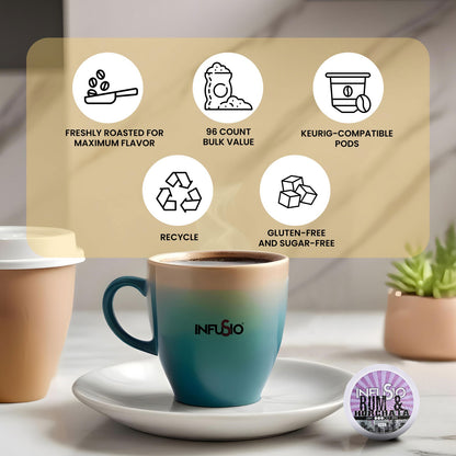 InfuSio Rum & Horchata K Cups 96 Count Flavored Cocktail-Inspired Coffee Pods