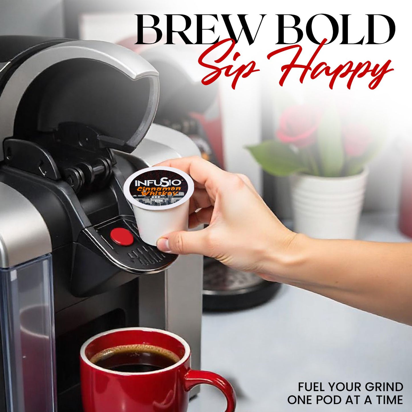 InfuSio Cinnamon Whiskey K Cups 96 Count Flavored Cocktail-Inspired Coffee Pods