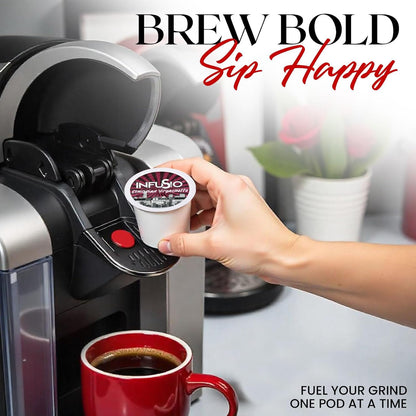 InfuSio Coffee Pods Ethiopian Yirgacheffe Gold Medium Light Roast Single serve Coffee pods for Keurig K Cup® Brewers - InfuSio Premium Roasted Keurig 2.0 Compatible
