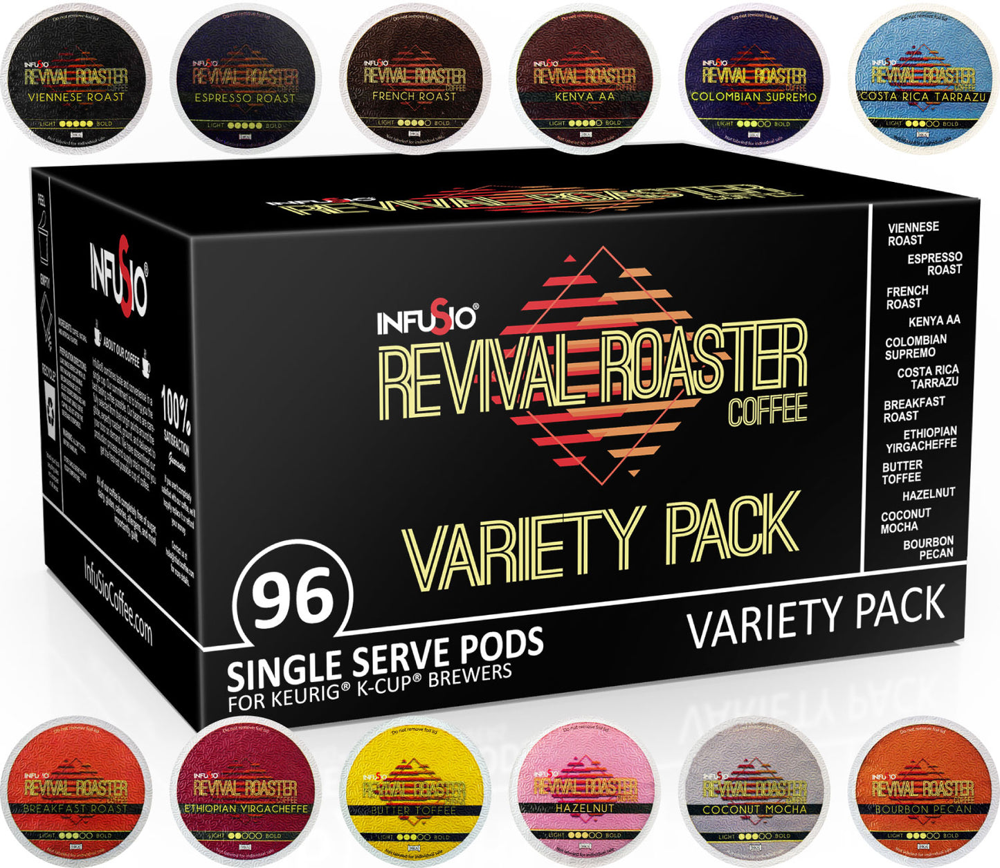 Revival Roaster Variety Pack (96 Count/12 Different Flavors)