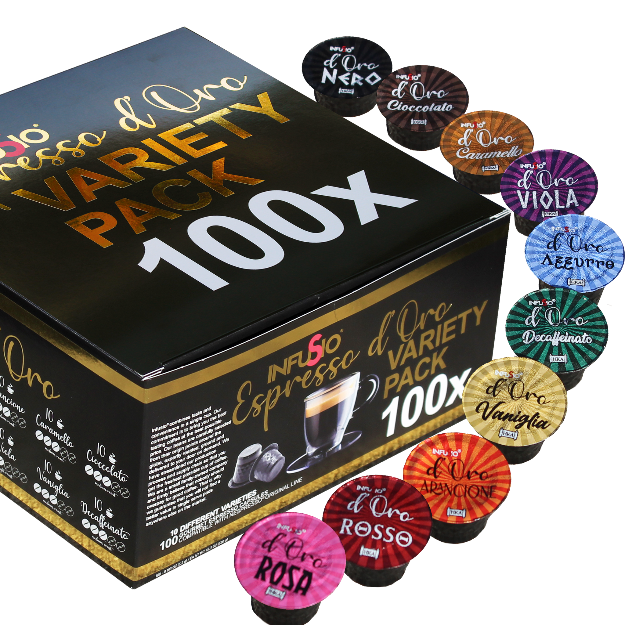 100 Count Pack (10 Amazing Blends) Serve Coffee Pods fo InfuSio Coffee
